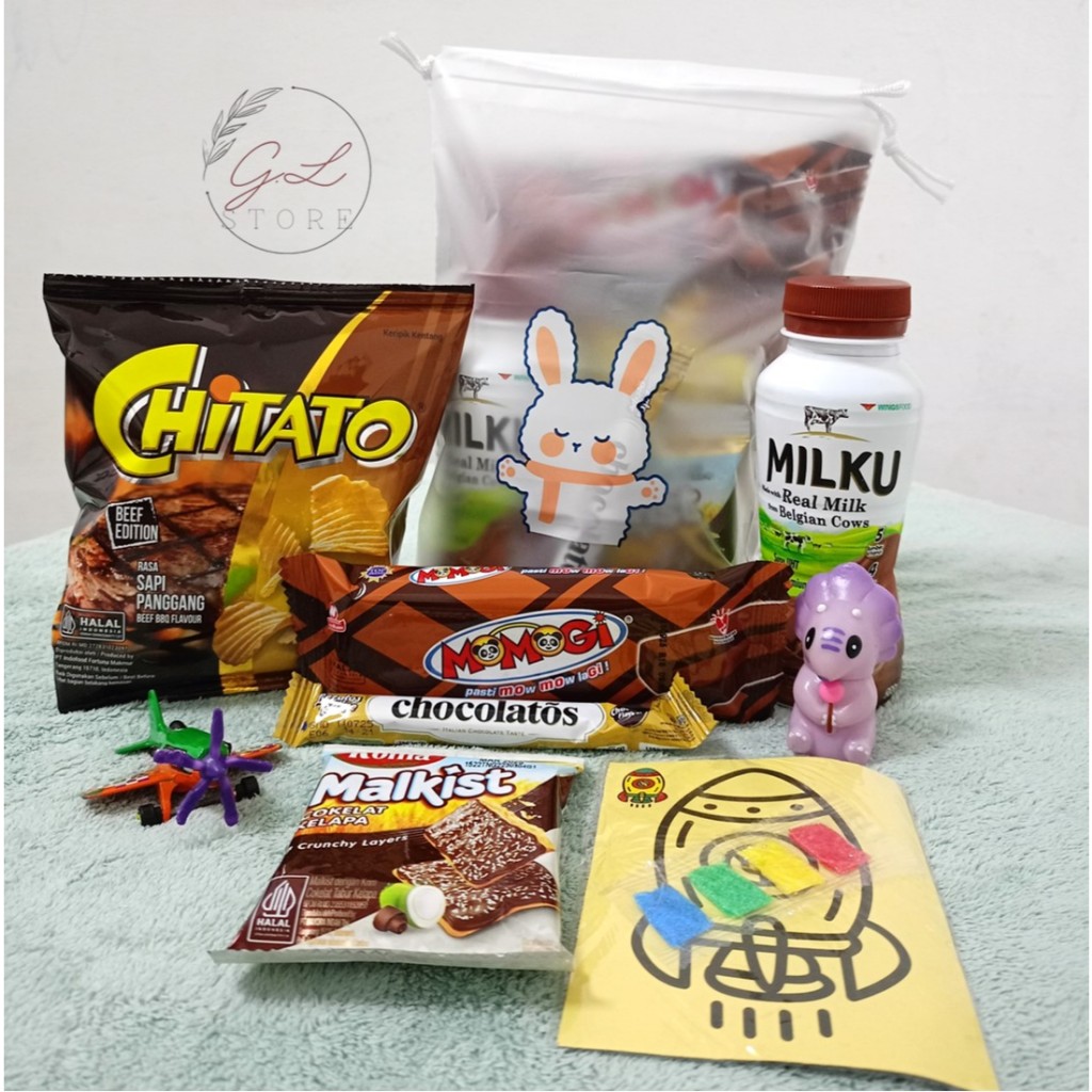 

Paket Snack Ulang Tahun Anak Pouch Medium Bingkisan Spesial Free Mainan Mewarnai