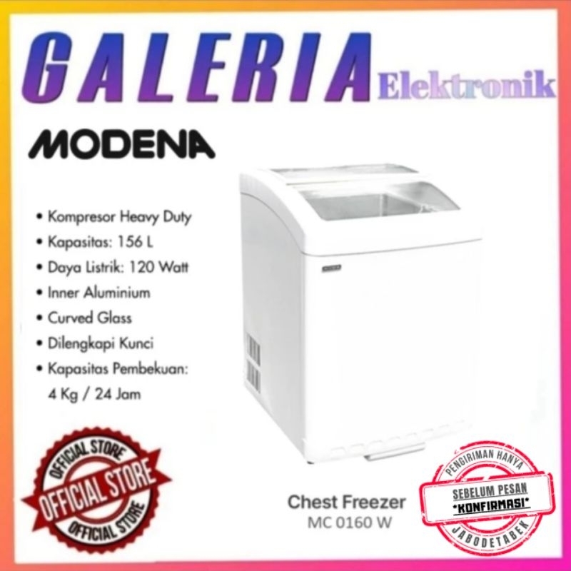 MODENA Chest Freezer - MC 0160 W (Kapasitas 156 Liter)