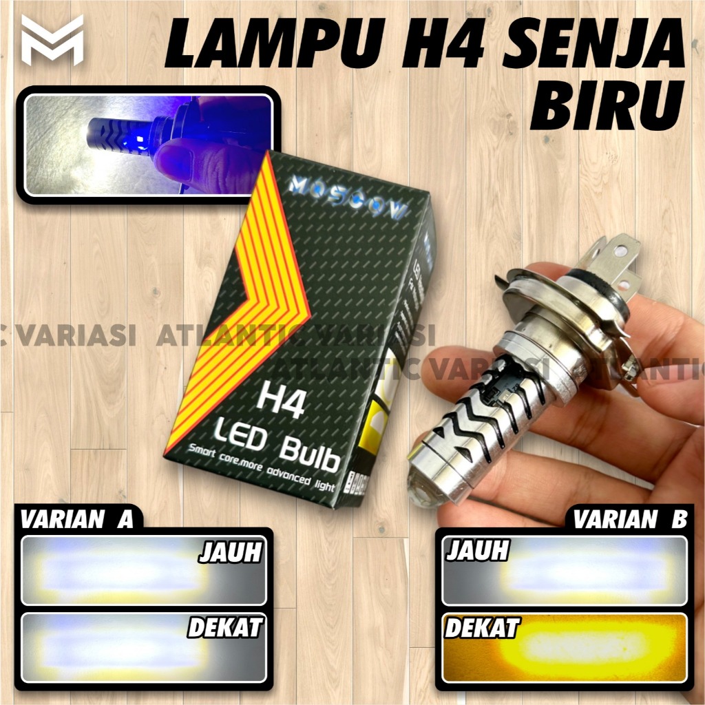 LAMPU DEPAN LED LASER 4 LAMPU UTAMA SENJA BIRU LAMPU DEPAN MOBIL MOTOR VIXION NINJA R15 LED BOLHAM H