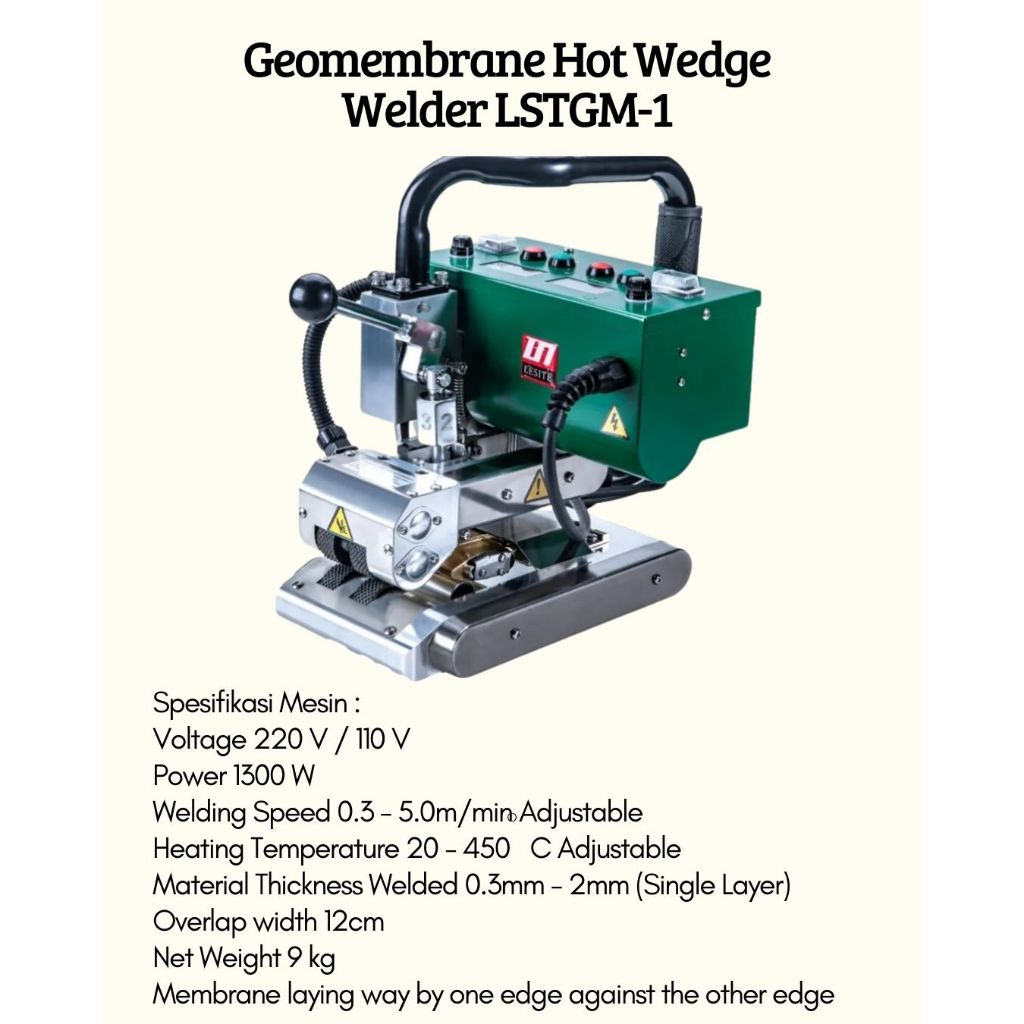 GEOMEMBRANE HOT WEDGE WELDER LSTGM-1 MESIN PENYAMBUNG HDPE GEOMEMBRANE