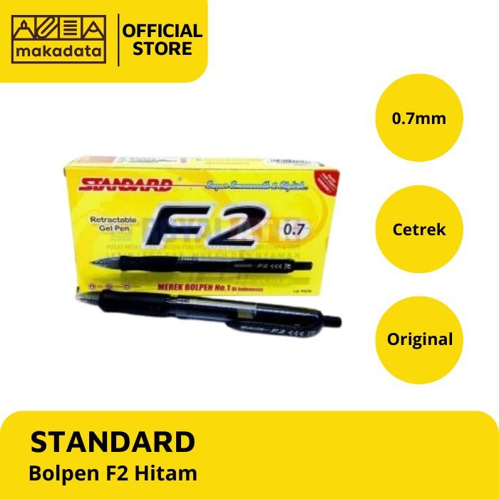 

BALLPOINT / BOLPEN STANDARD F2 0.7 HITAM MURAH (1 PCS) MURAH
