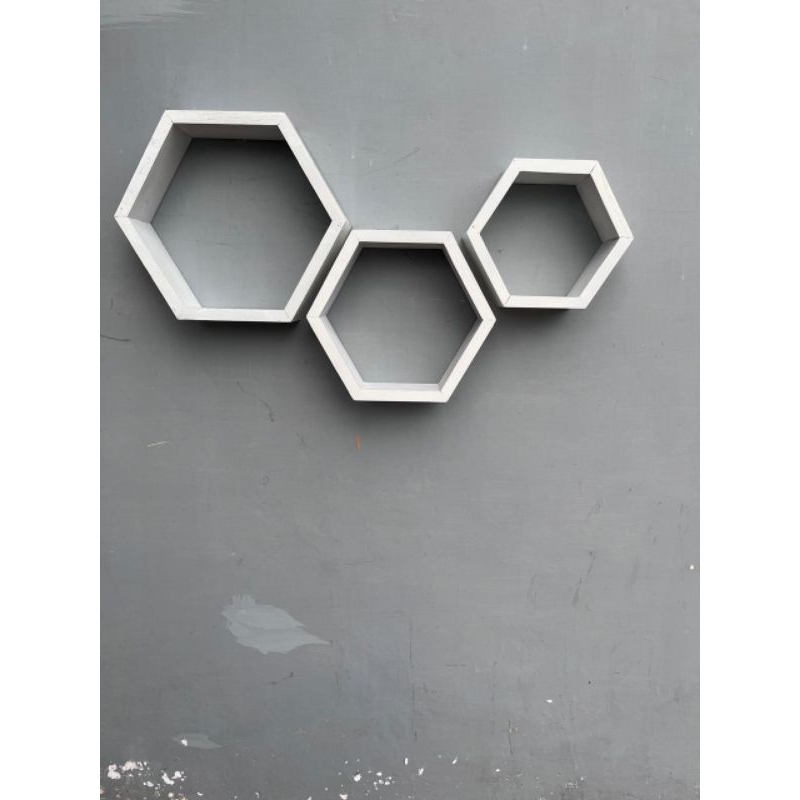 Rak Dinding Hexagonal, Rak Hexagonal Murah, Rak Dinding Dari Kayu