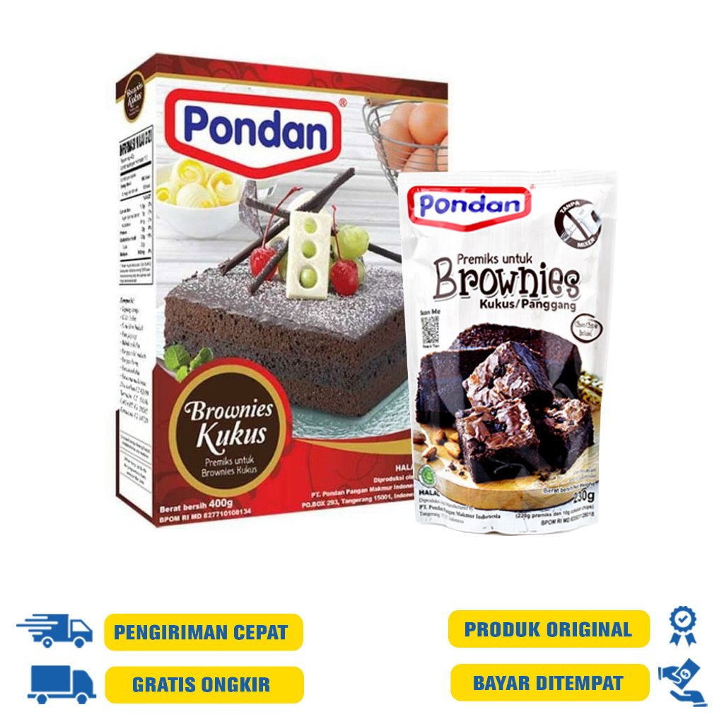 

Pondan Tepung Instan Brownies Kukus Chocolate 400 GR | 230 GR