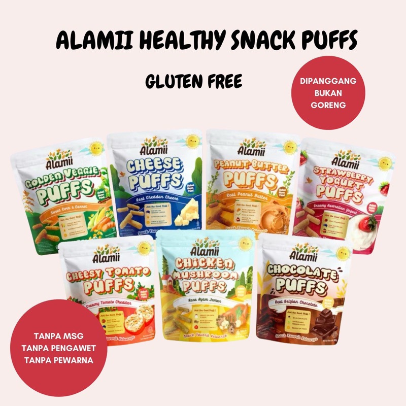 mc-Alamii Puffs Snack - Snack / Cemilan Anak Sehat/cemilan gluten free/biskuit anak gluten free