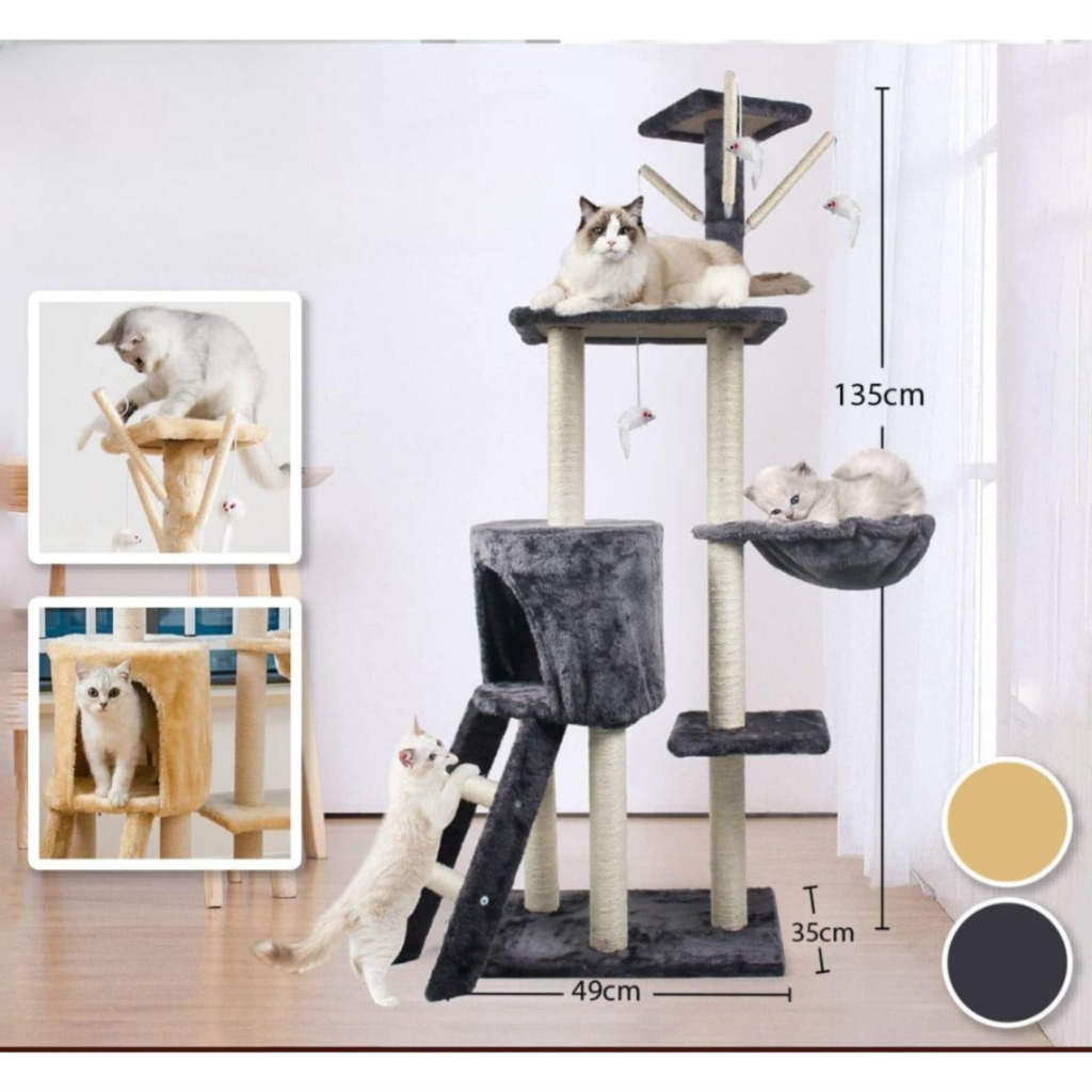 Cat Tower 6| Rumah Kucing Tingkat| Cat Tree House| Tower Kucing| Cat Condo