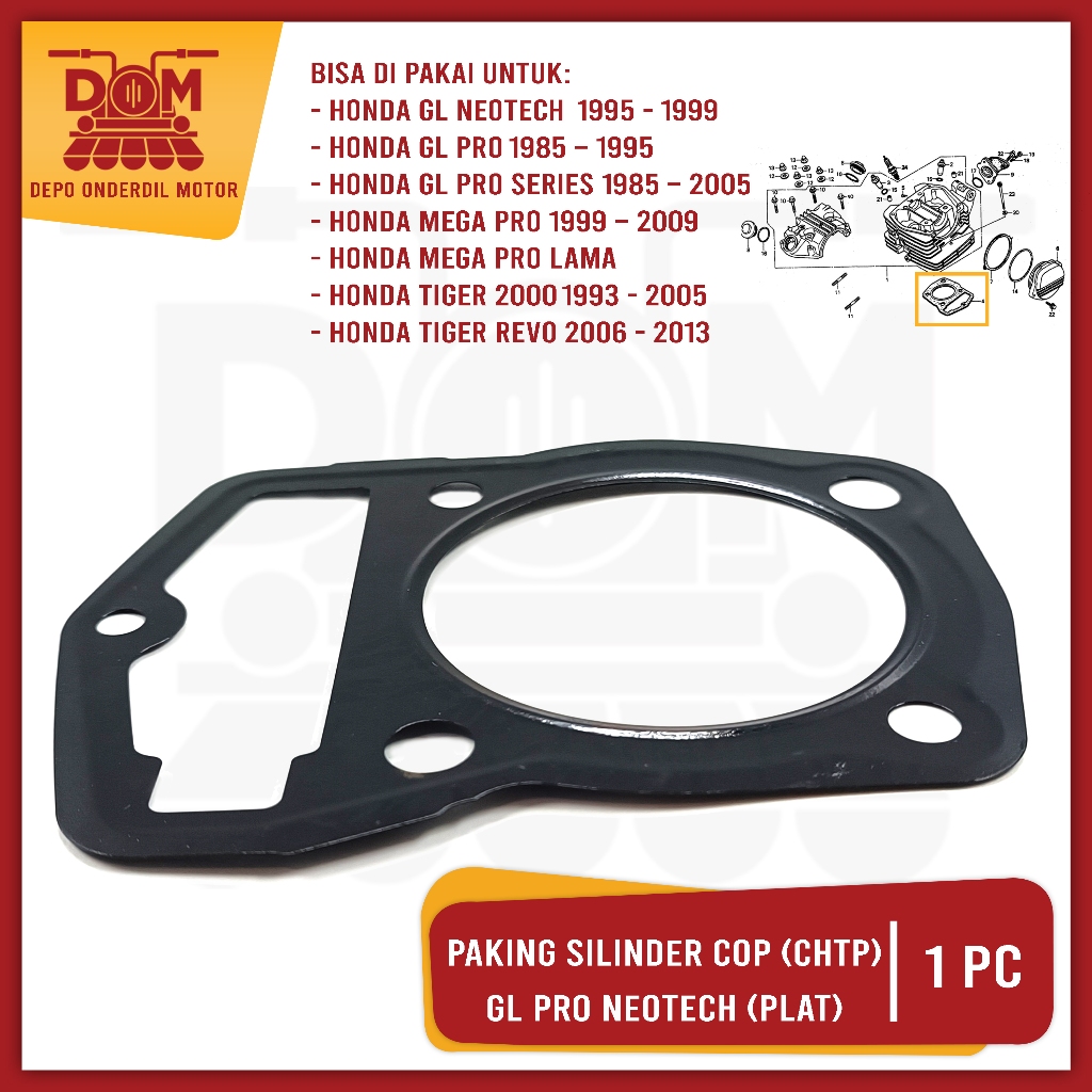 Paking SIlinder Cop GL Pro Neotech (PSP) CHTP Gasket Head Cylinder Kop HONDA MegaPro Primus Tiger