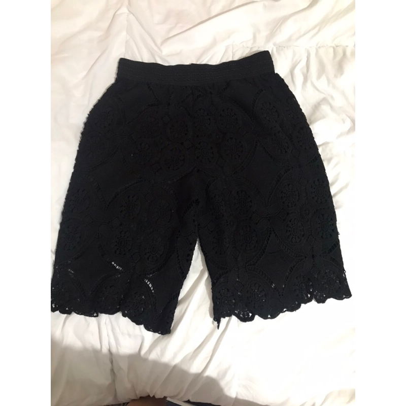 Rok kulot lace brokat hitam big size kode