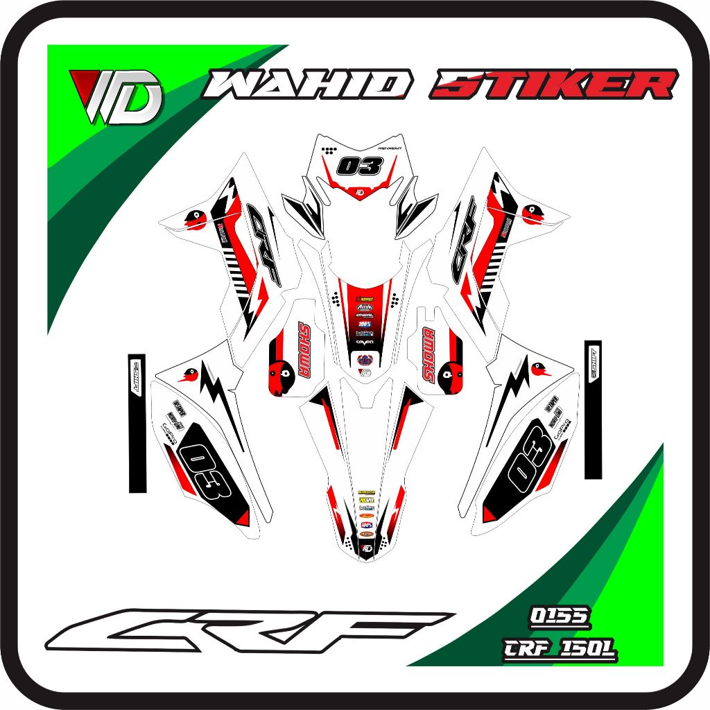 0155 Decal stiker sepeda motor crf 150 custom setiker decal crf 150L full body primium variasi dasar