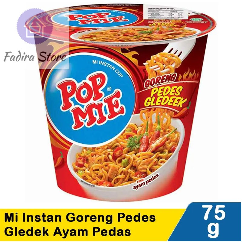 

Mie Instant Murah Pop Mie Goreng Pedas Gledeg 75gr (1dus)