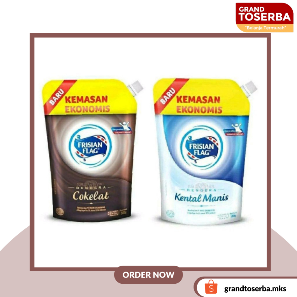 

Frisian Flag Susu Kental Manis Pouch 545G Putih Cokelat