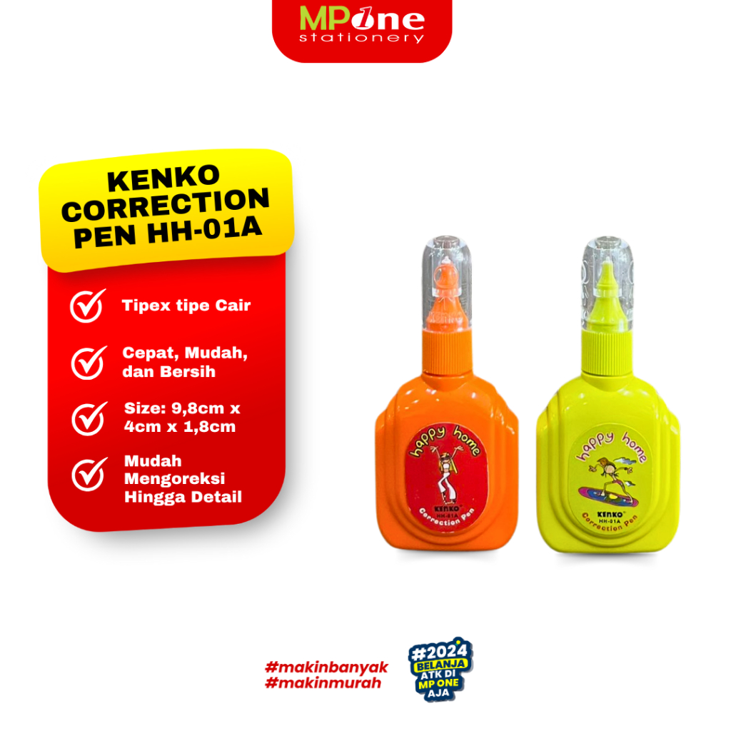

Kenko Tipe-x Cair HH-01A / Correction Pen Cair Kenko Tip Ex Cover Lucu Warna Warni