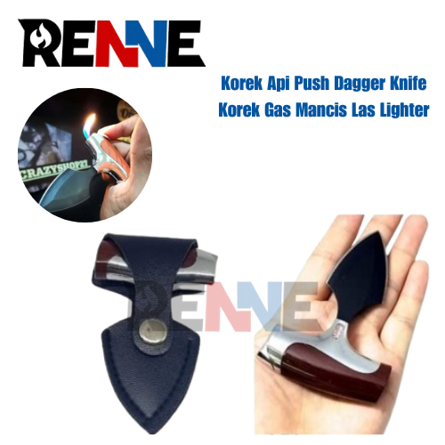 Korek Api Push Dagger Knife Model Gas Torch Skop Mancis Las Mini Unik Kuat Isi Ulang Nyala Biru