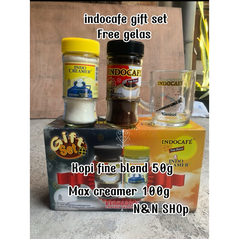 

paket kopi fine blend50g +creamer 100g+gift set