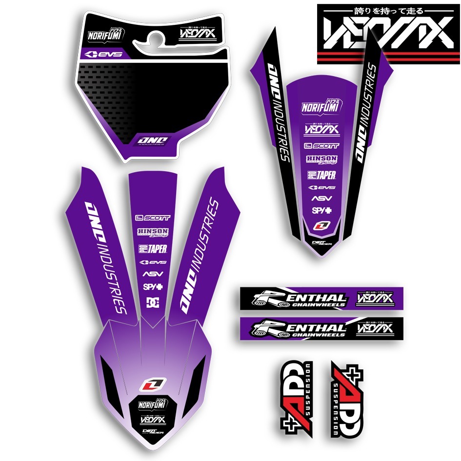 DECAL STIKER SPAKBOR PAPAN START SPAKBOR DEPAN BELAKANG ARM SHOCK KTM 85 SX  GRATIS CUSTOM NAMA DAN 