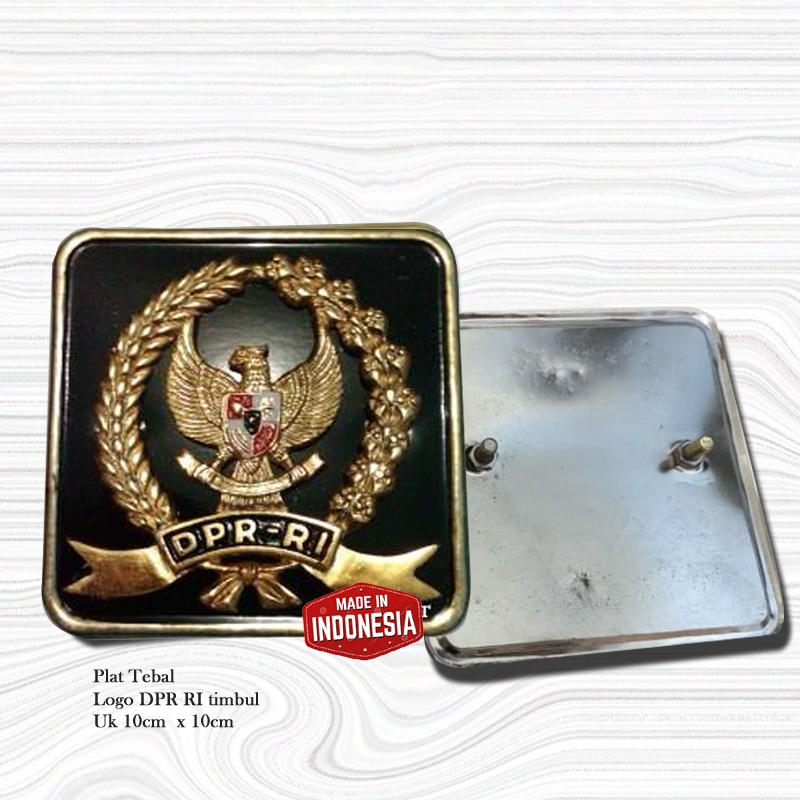 EMBLEM PLAT MOBIL DPRD-DPR RI // EMBLEM PLAT MOBIL LOGO DPR - DPRD RI BAHAN KUNINGAN LOGAM