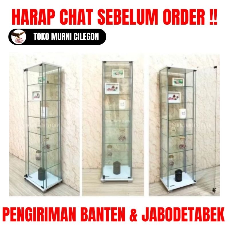 Lemari Hias 1 Pintu Mecca Full Kaca (free ongkir cilegon serang)