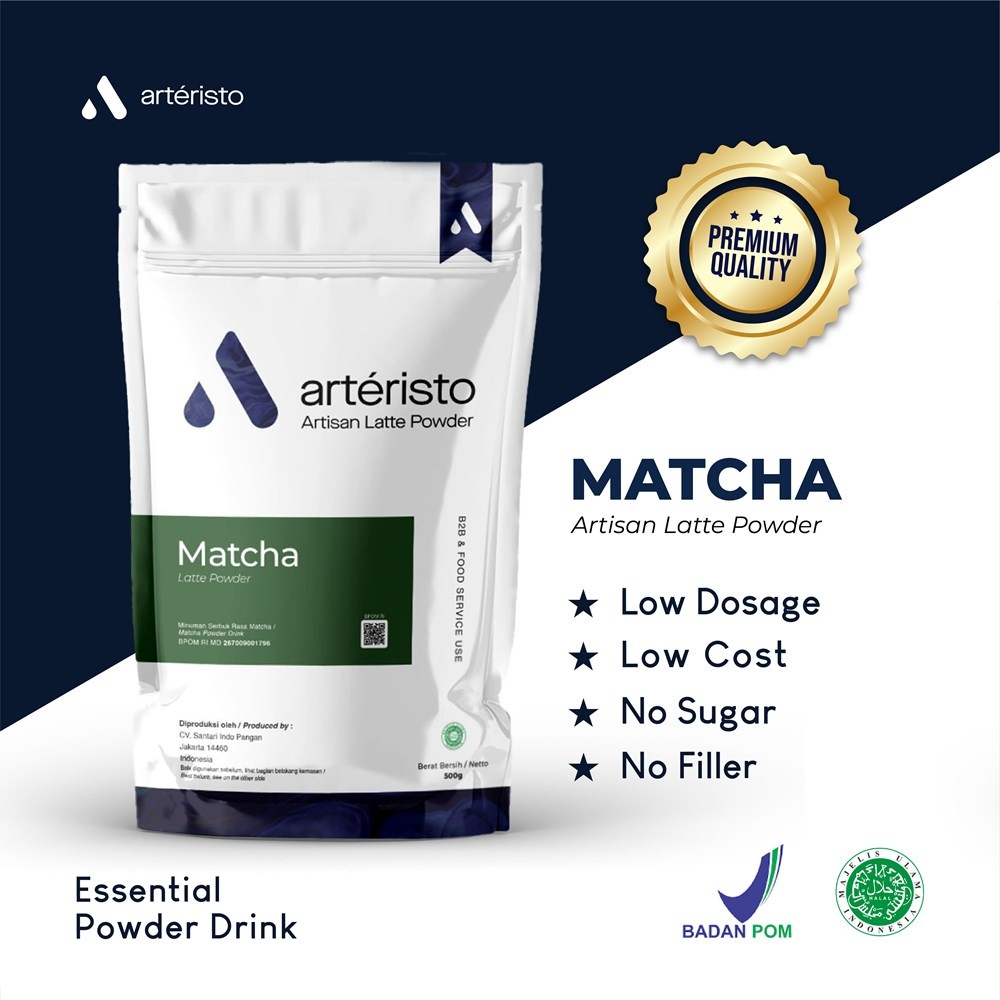 

Arteristo Matcha Premium Powder Drink 500gr - No Sugar - Bubuk Minuman