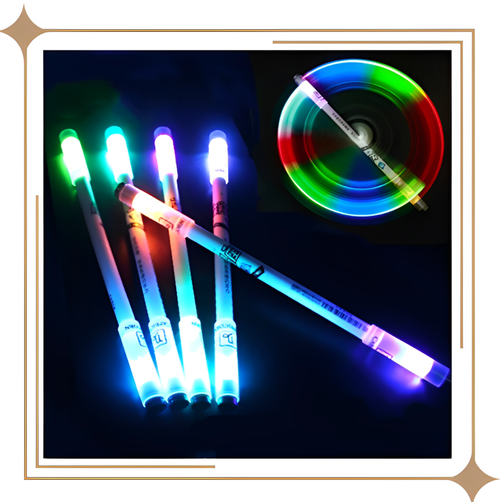 

Pulpen Pena Putar Plastik Balance Anti Stress Bolpoin Rotating Dengan Lampu Led Spinning Pen