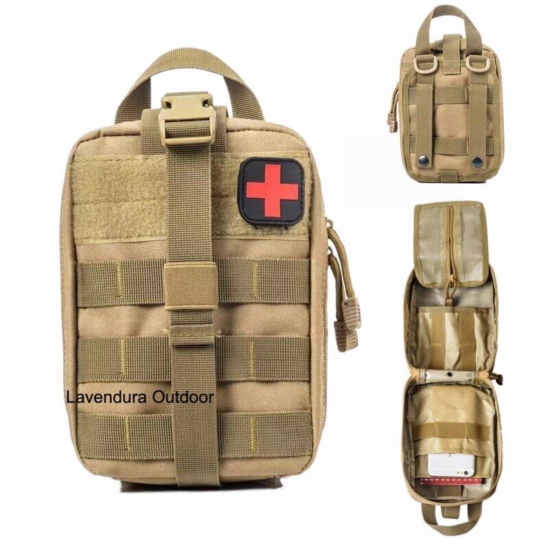 Waist Pocket Emergency Coyote Brown Military Tactical Army P3K Tas Medis Obat P3K First Aid Kit Medi
