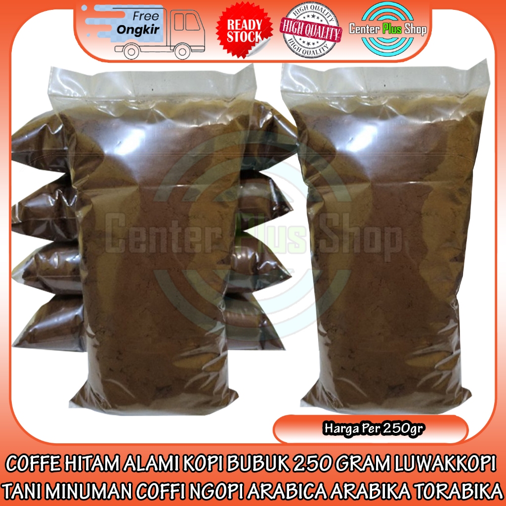 

Kopi Bubuk 250 Gram Coffe Hitam Alami Luwakkopi Tani Minuman Coffi Ngopi Arabica Arabika Torabika Minum Koppi Itam Kemasan Sachet 250gr Seperempat Cofe Giling Halus Homamade