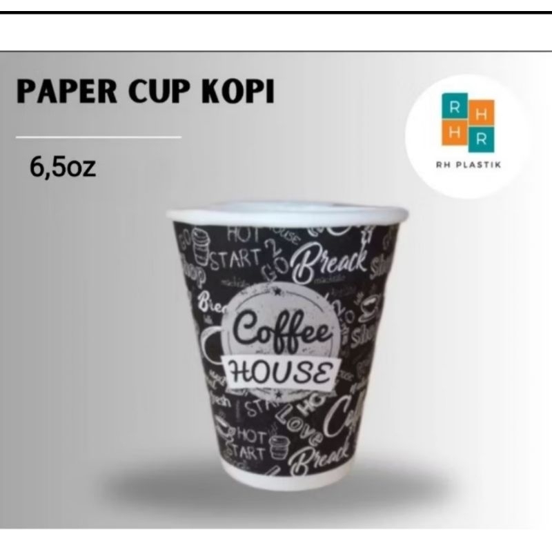 

Paper Cup / Gelas Kopi 6,5oz isi 50 ( T;7cm)