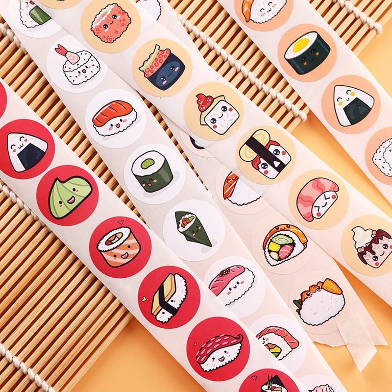 

40pcs Sticker Motif Sushi untuk Packing Makan