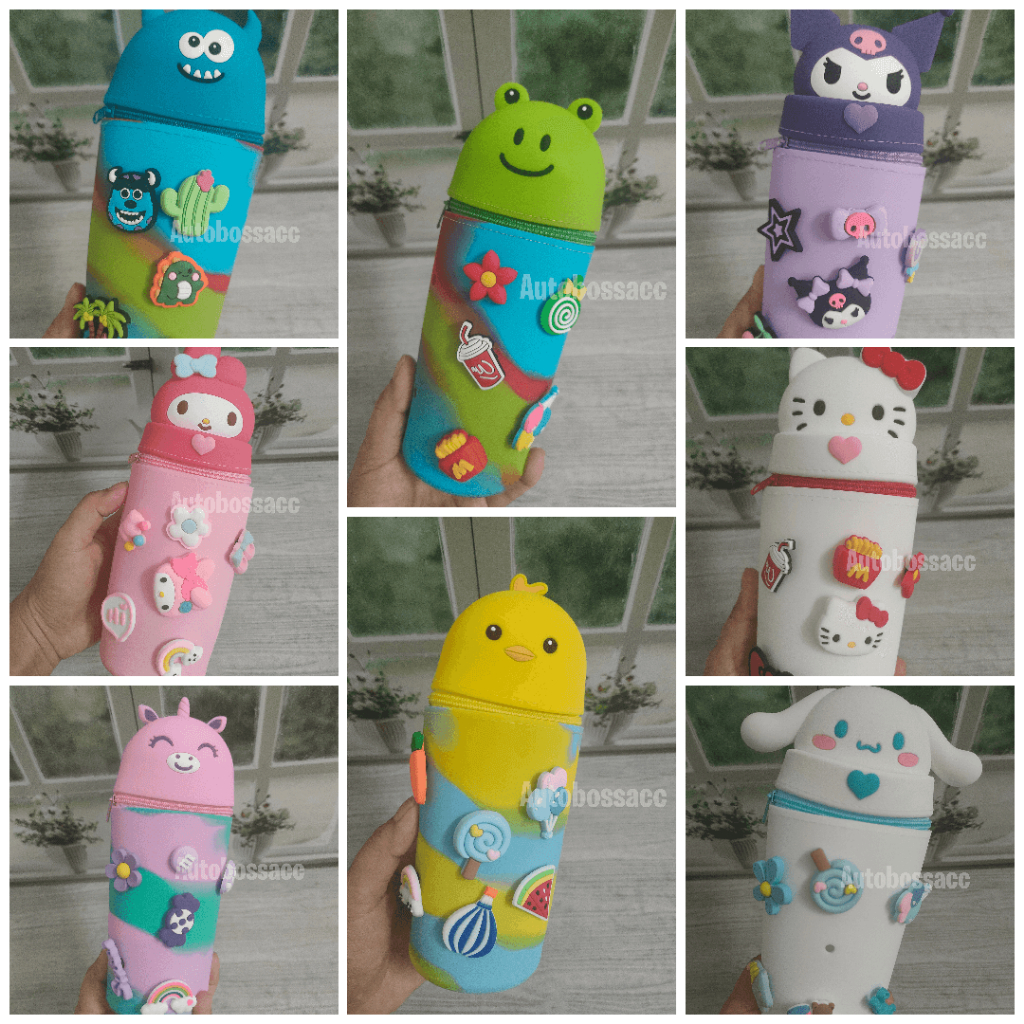 

Tempat Pensil Imut Lucu Unik dengan Aksesoris Jibbits / Cute Pencil Case Bag with Jibbitz DIY Cinnamoroll Kuromi Monster Hello Kitty Unicorn Froggy Chick Melody