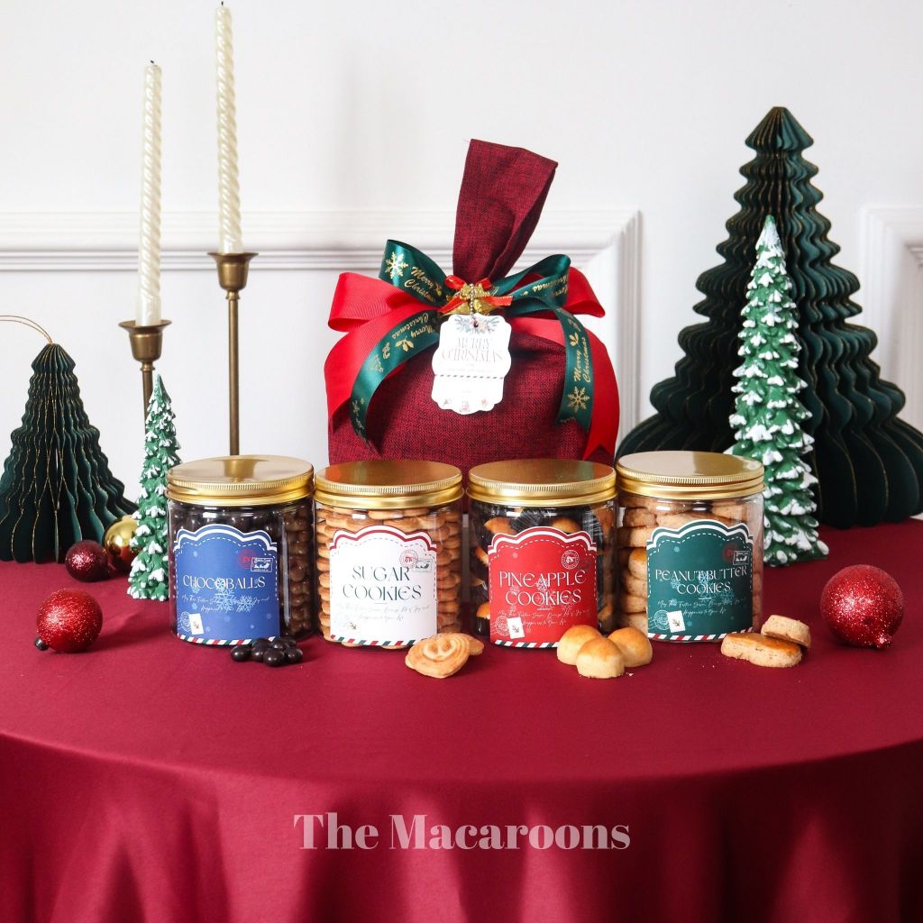 

Hampers Knotted Bag Natal Isi Kue Kering dan Coklat - Souvenir Tas Natal