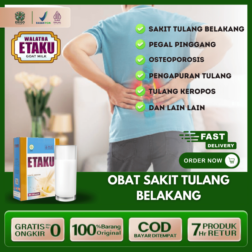 Susu Sakit Tulang Belakang - Tulang Keropos - Susu Kalsium Aman Etaku Susu Kambing Etawa Tangerang