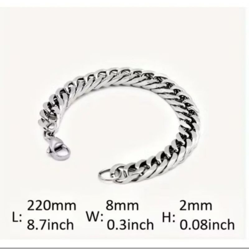 Gelang pria Sisik Naga titanium kokoh, tidak karatan