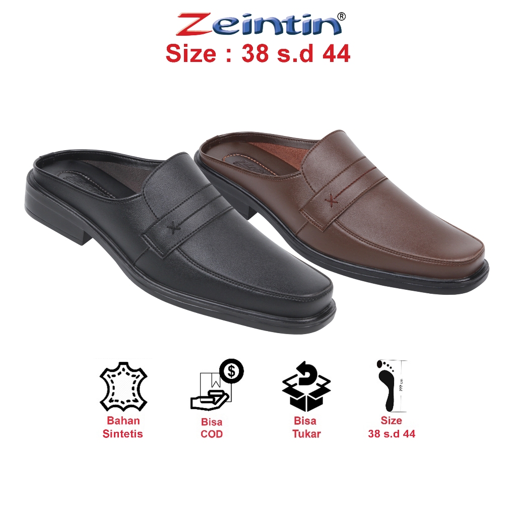 Zeintin - Sepatu Sandal Selop Pria Bustong Sepatu Tutong Bahan Sintetis Premium AJ