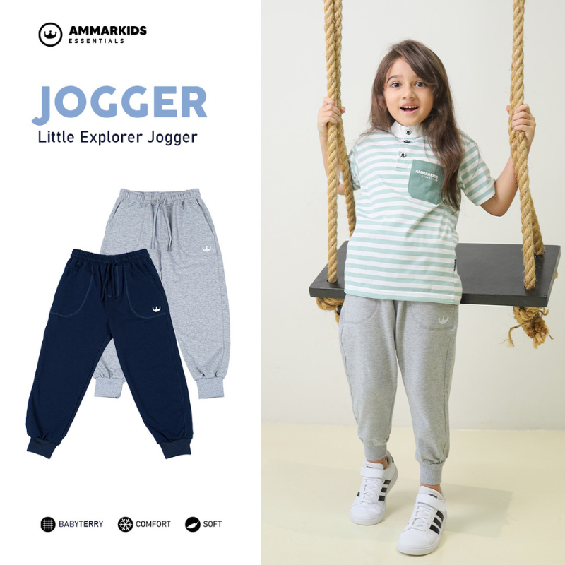 Celana Panjang Jogger Anak Laki laki dan Perempuan Unisex Little Explorer Jogger by Ammar Kids