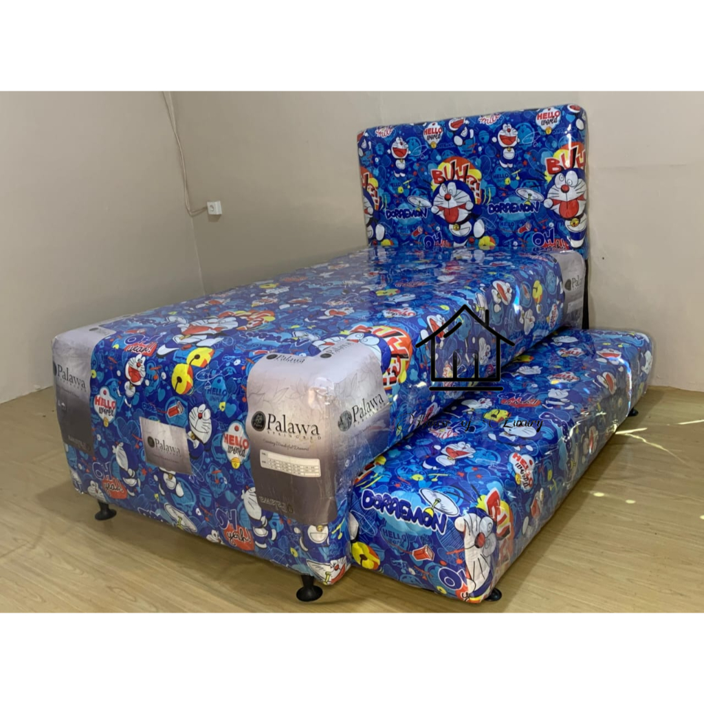 [ 2IN1 ANAK ] KASUR SPRING BED ANAK BERKARAKTER DORAEMON 2 TINGKAT PALAWA KASUR SORONG