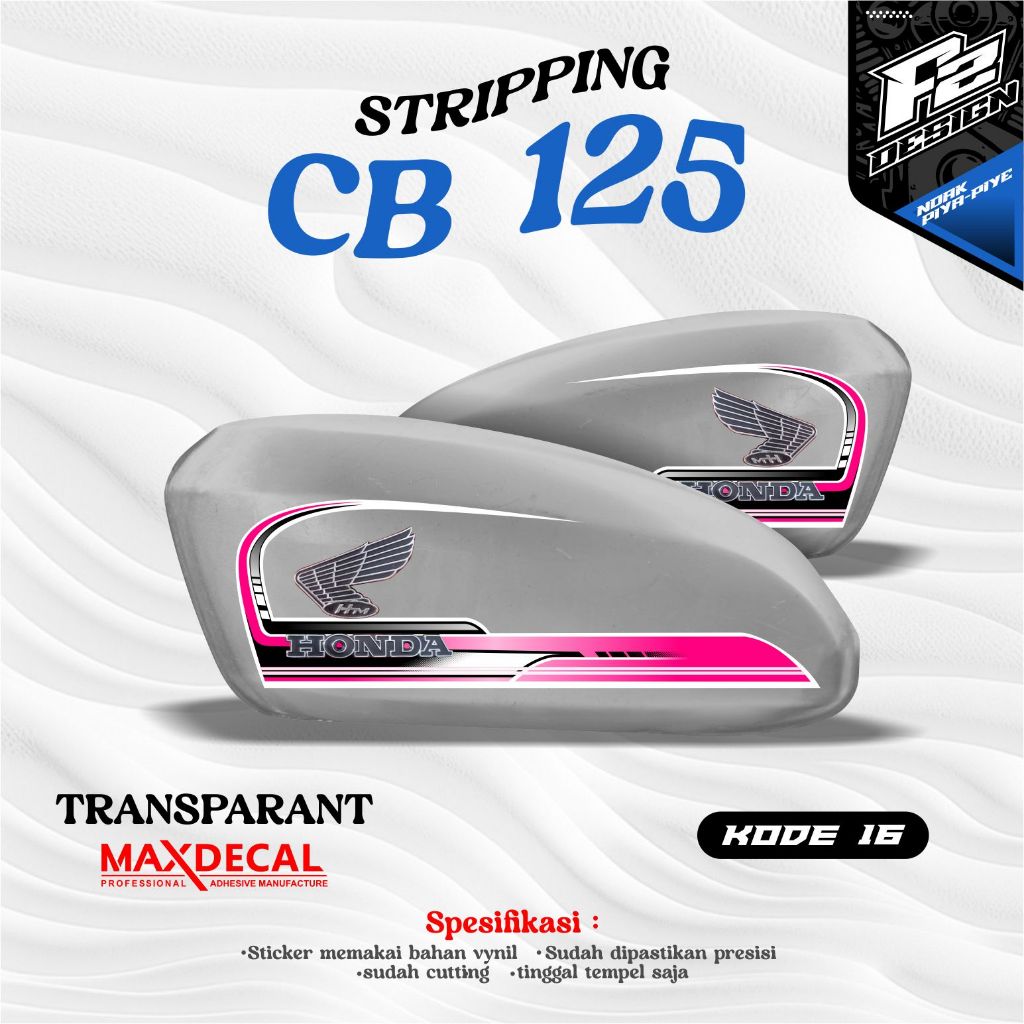 STIKER TANGKI CB POLOS CB BATIK STRIPING CB 125 CB 100 CB GLATIK kode 16