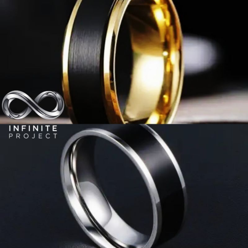 Cincin Titanium Eksklusif Model Kombinasi-Anti Karat-Desain Unik untuk Pria & Wanita