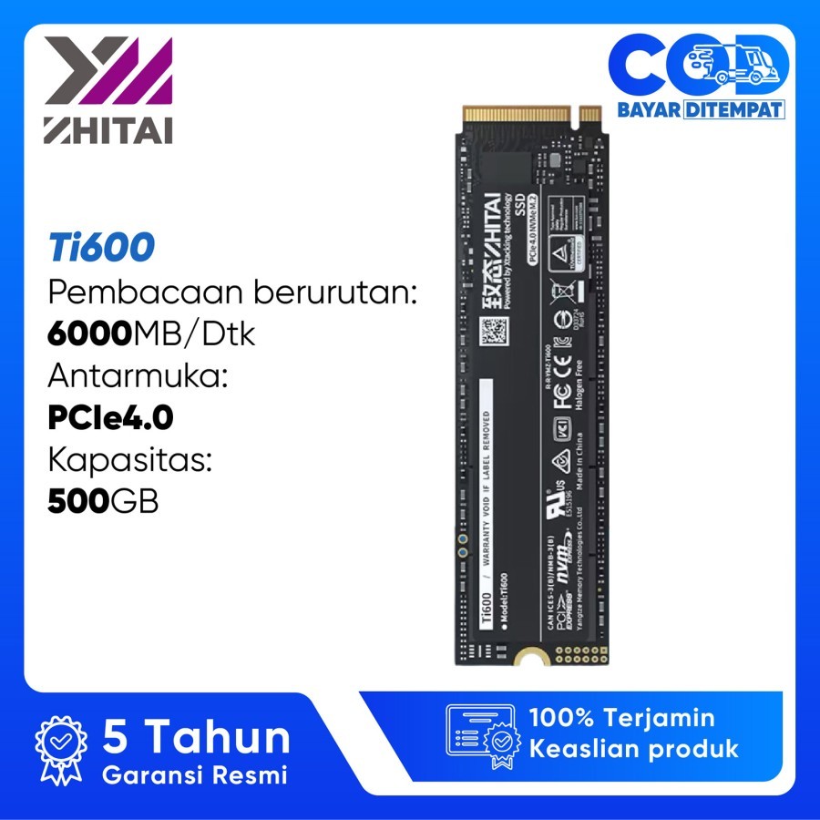 SSD M.2 NVME ZHITAI Ti600 500GB Solid State Drive M2