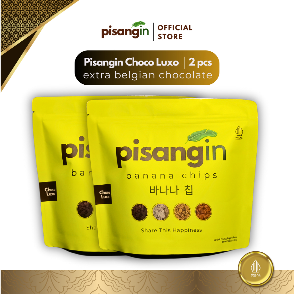 

Pisangin Choco Luxo | Keripik Pisang Belgian Cokelat Isi 2 Pcs