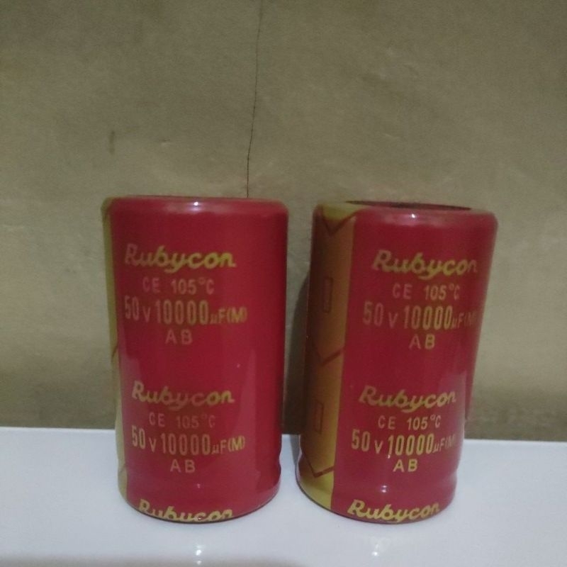 Kapasitor elco 10000uf 50vol rubycon red