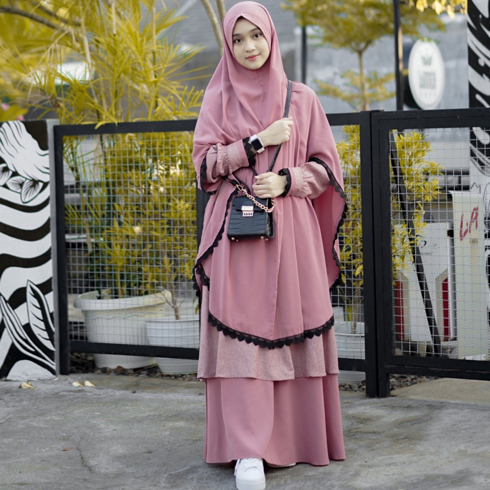 KODE S33B Gamis set syari Syafiah dan uple set by resvyllection Original