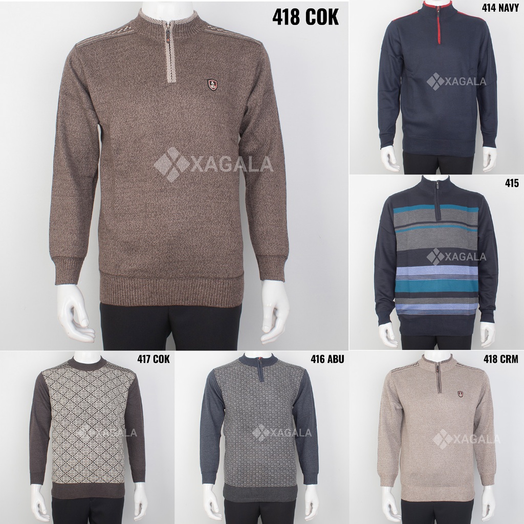 SWEATER RAJUT PRIA DEWASA 5 6 MANTEL RAJUT BAPA BAJU PRIA TANGAN PANJANG