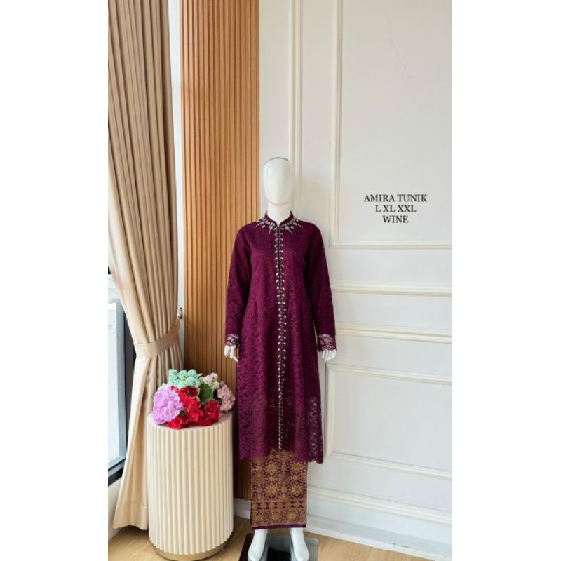 TUNIK AMIRA / Kebaya Tunik Brukat Busui Payet / Kebaya Kondangan / Kebaya Pesta / Kebaya Modern / Ke