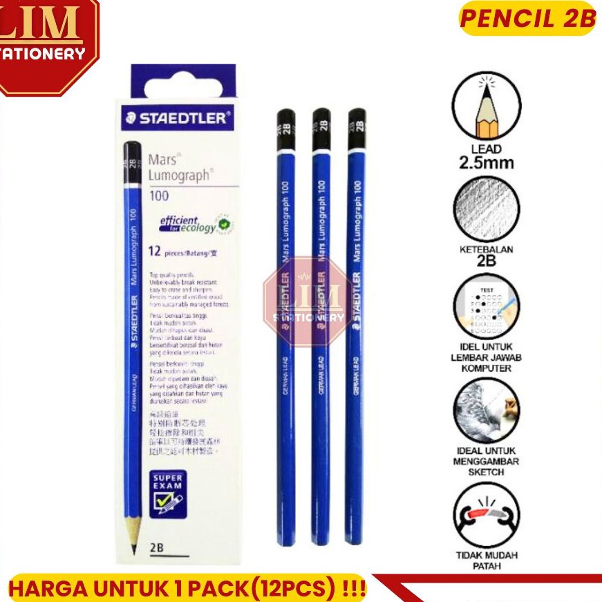 

Ekstra Pensil 2B Staedtler Pensil Komputer 2B 12pcs