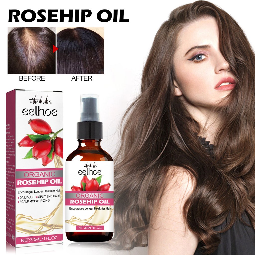 EELHOE Organic Rosehip Oil 30ml Rosehip Hair Oil Anti Rambut Rontok Rosehip Seed Hair Growth Oil