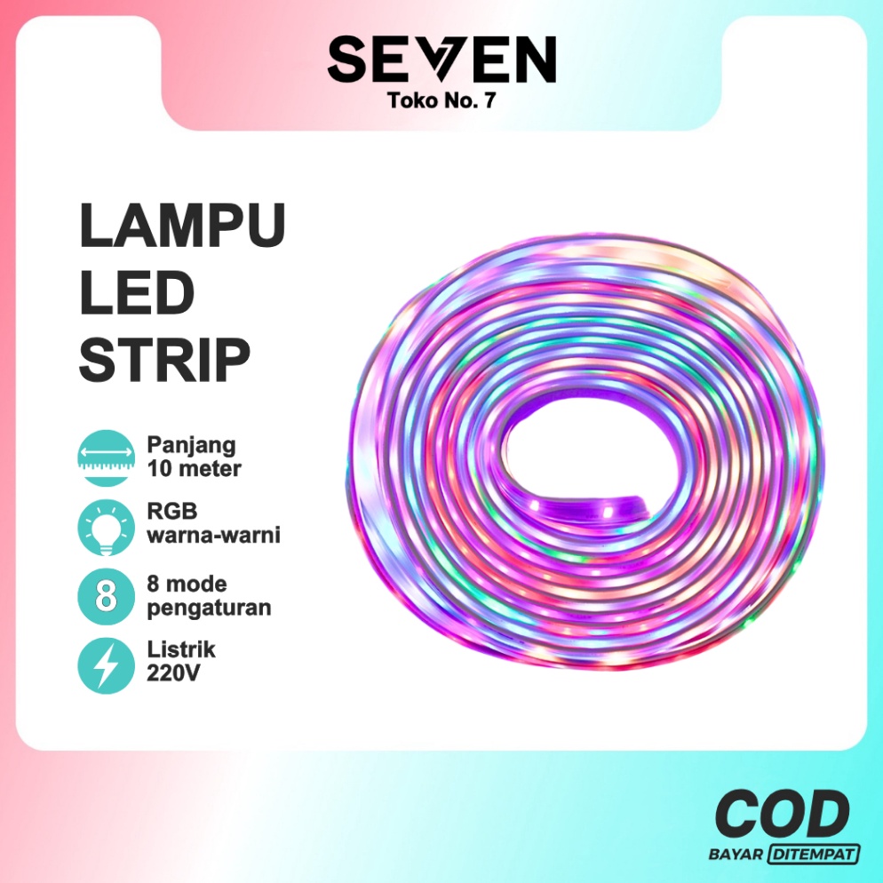 ART O1O4 Lampu LED Hias Selang Outdor 1 Meter WarnaWarni RGB Eksterior Natal Taman