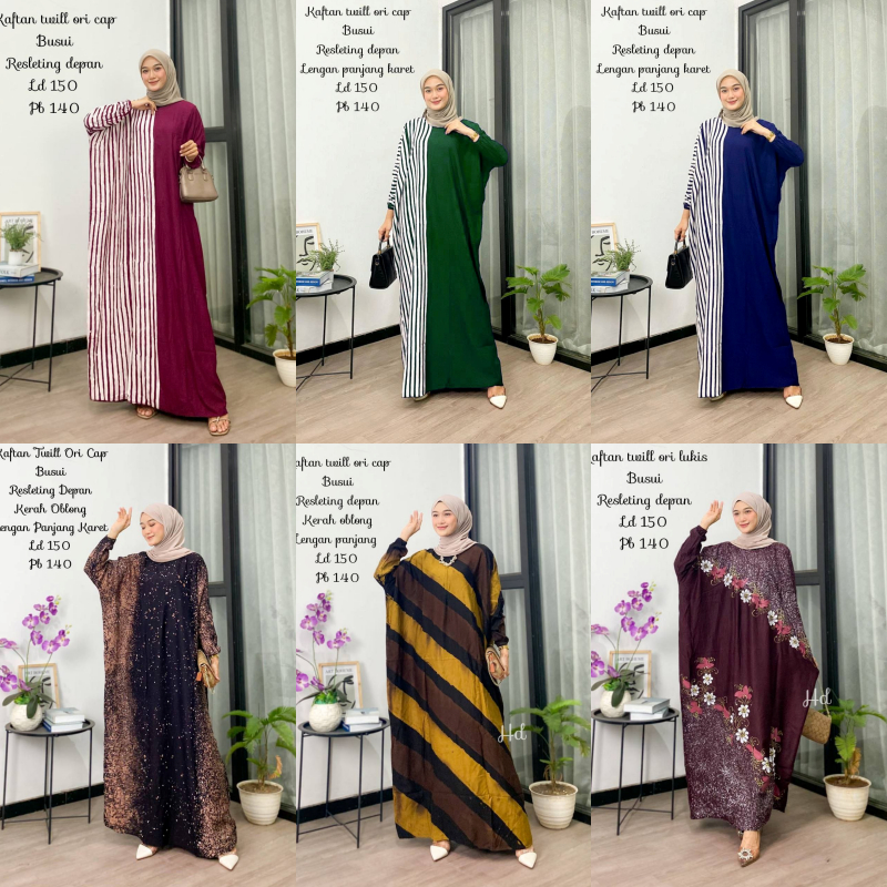 Ariefa Batik - TERLARIS GAMIS KAFTAN - KAFTAN TWILL ORI - KAFTAN RAYON CANDI MEKAR - KAFTAN BATIK CA