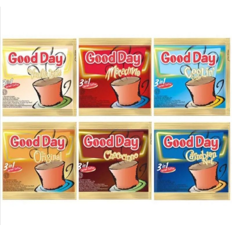 

[GRATIS ONGKIR] Goodday sachet all varian/Good day moca/Good day vanila/Good day choco/Good day carabian 20 gr isi 10 sachet