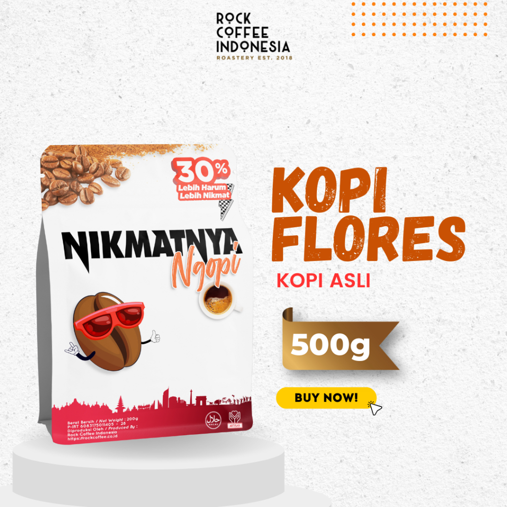 

Kopi FLORES Arabika Biji Bubuk 200g