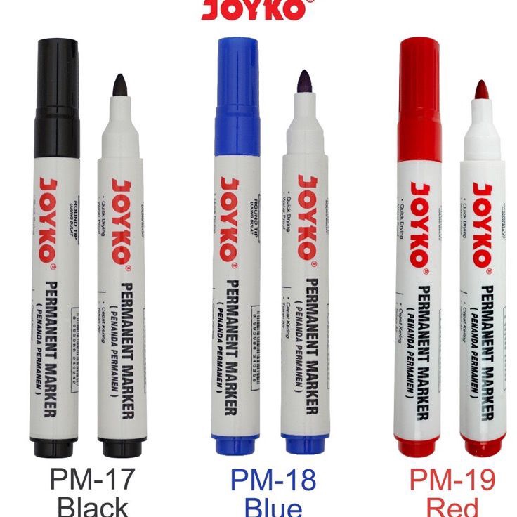 

Kilat Spidol Permanent Marker Joyko PM171819 1pak12pcs