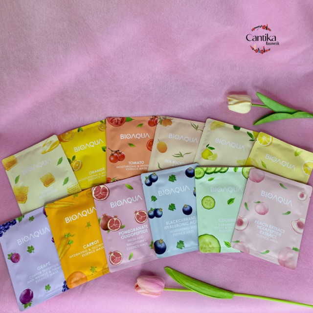 ♥ CANTIKA ♥ Bioaqua sheet mask masker wajah tissue topeng BPOM menutrisi melembabkan kulit face