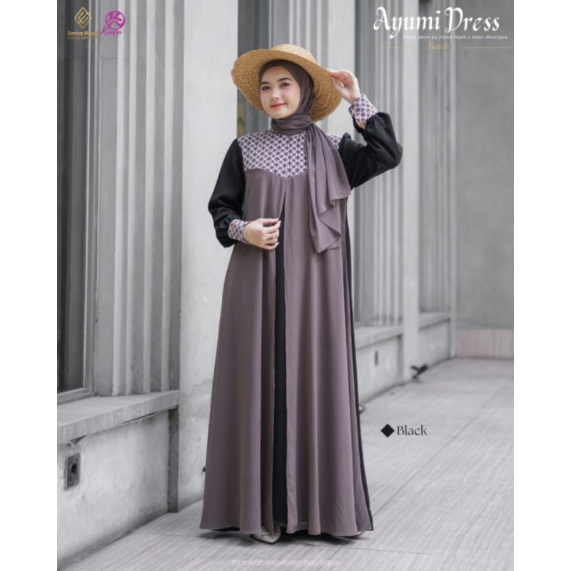 READY Gamis Ayumi Dress By Emka Hijab x Kaen Boutique - Kain Paulista HQ